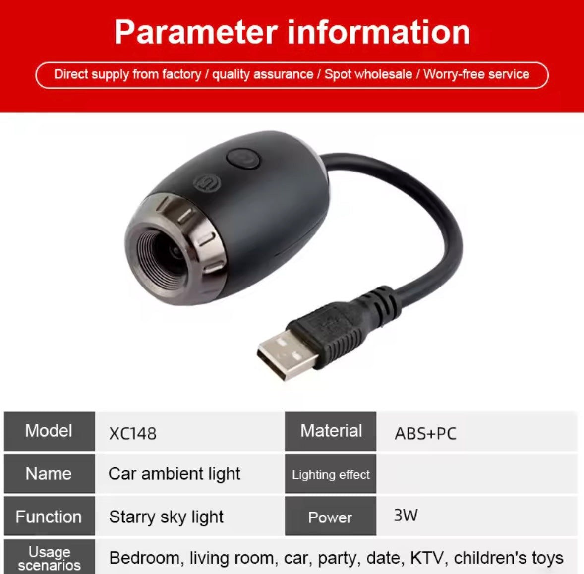 GalaxyGlow USB Star Projector