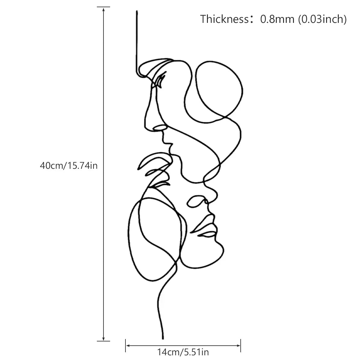LineFace Minimalist Metal Wall Art