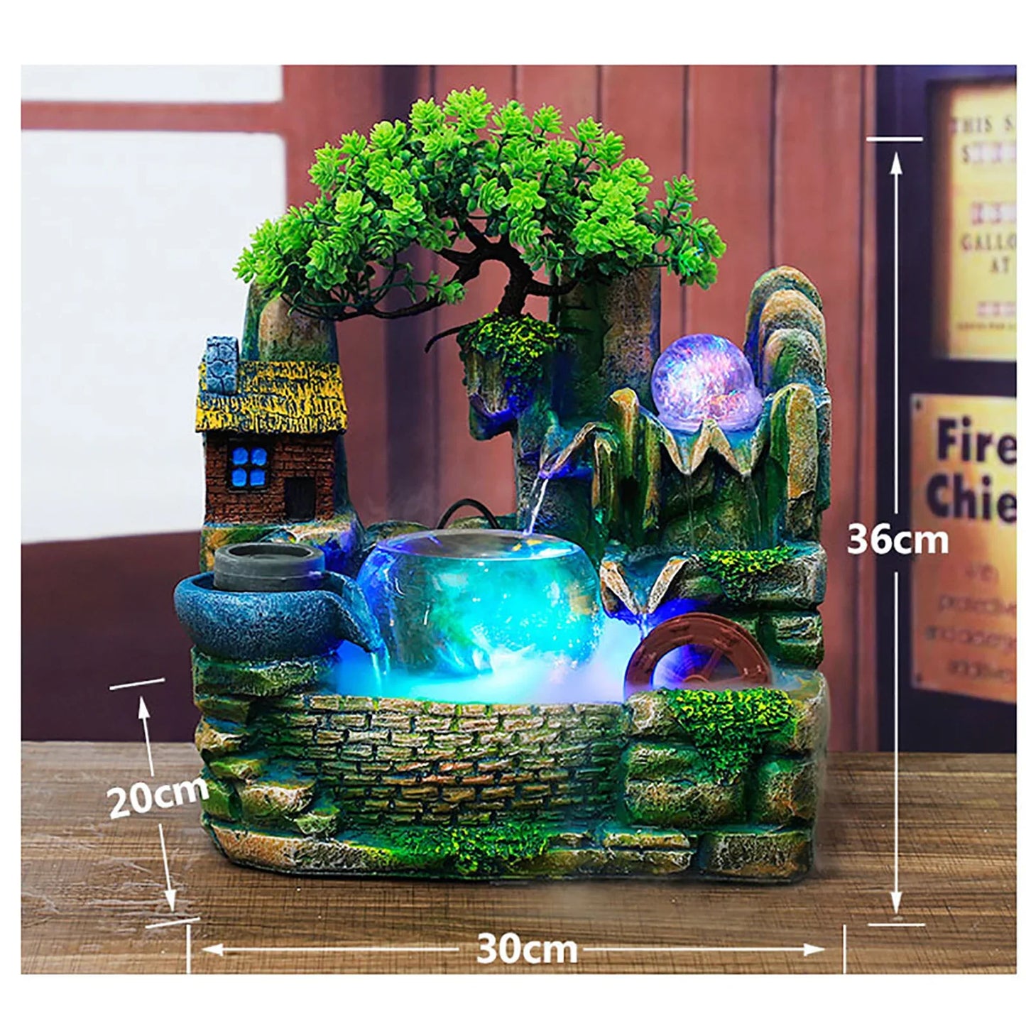 LumiFlow LED Desktop Waterfall Fountain