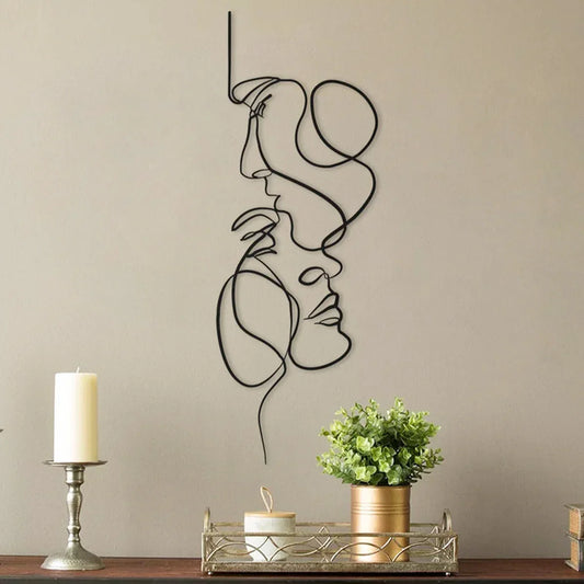 LineFace Minimalist Metal Wall Art
