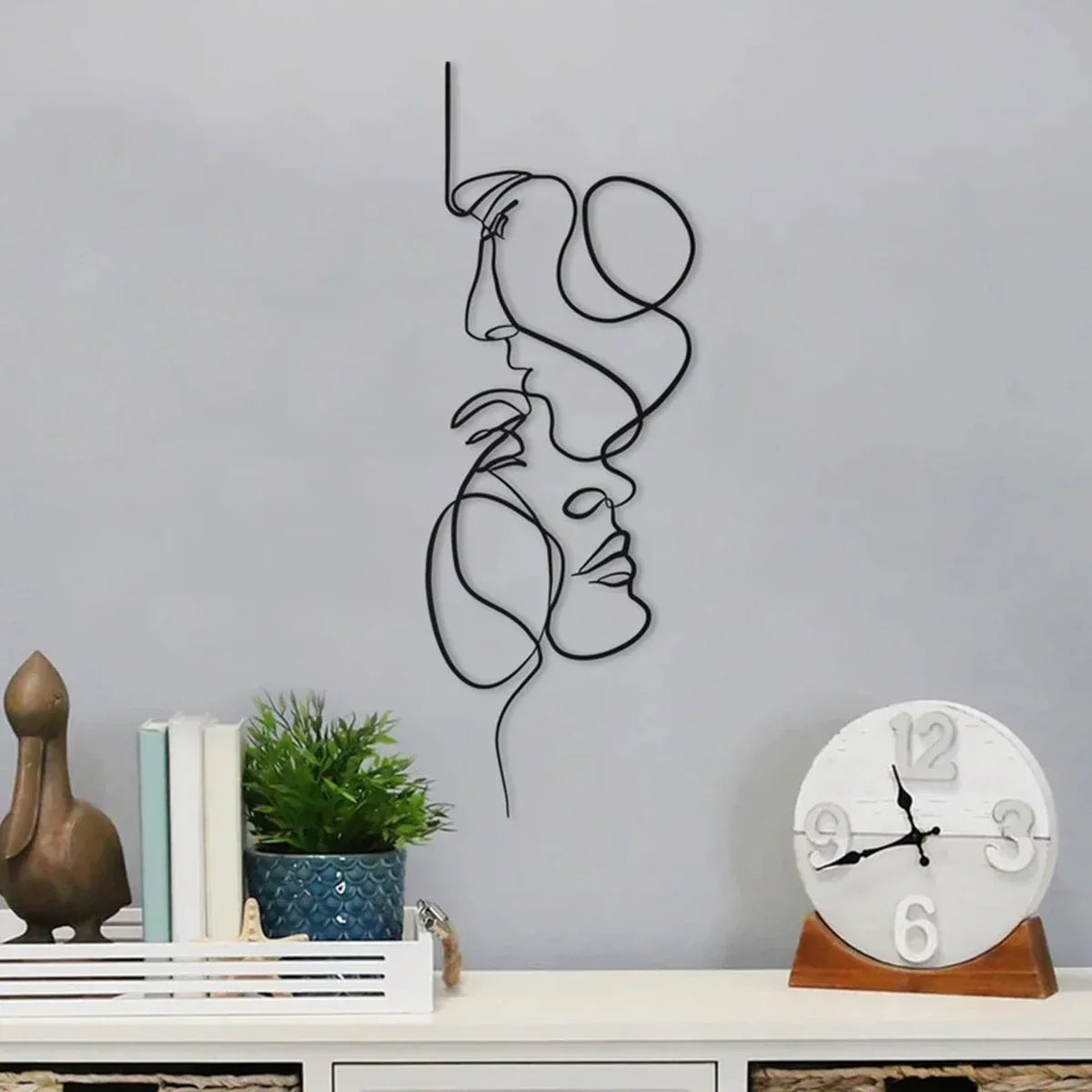 LineFace Minimalist Metal Wall Art