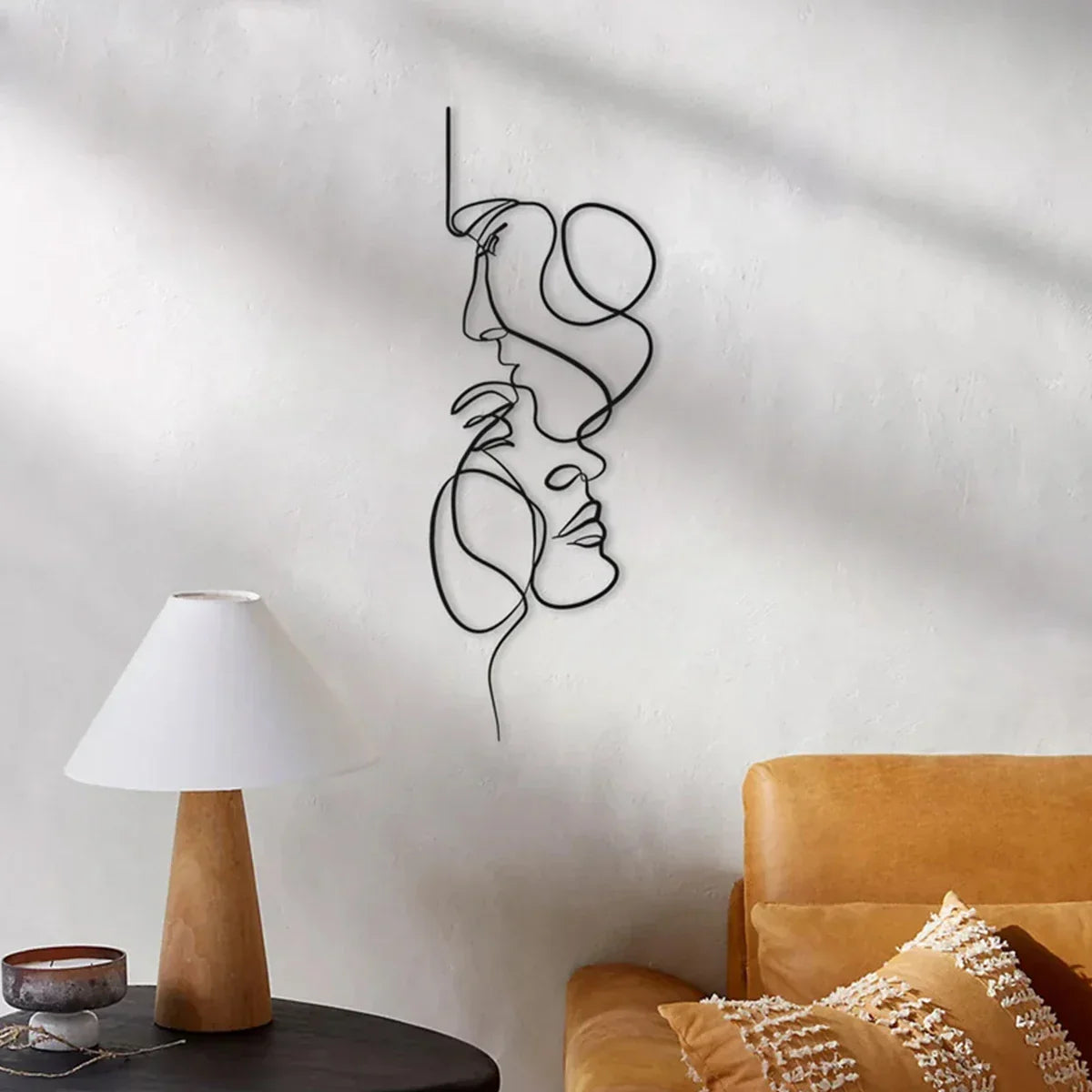 LineFace Minimalist Metal Wall Art