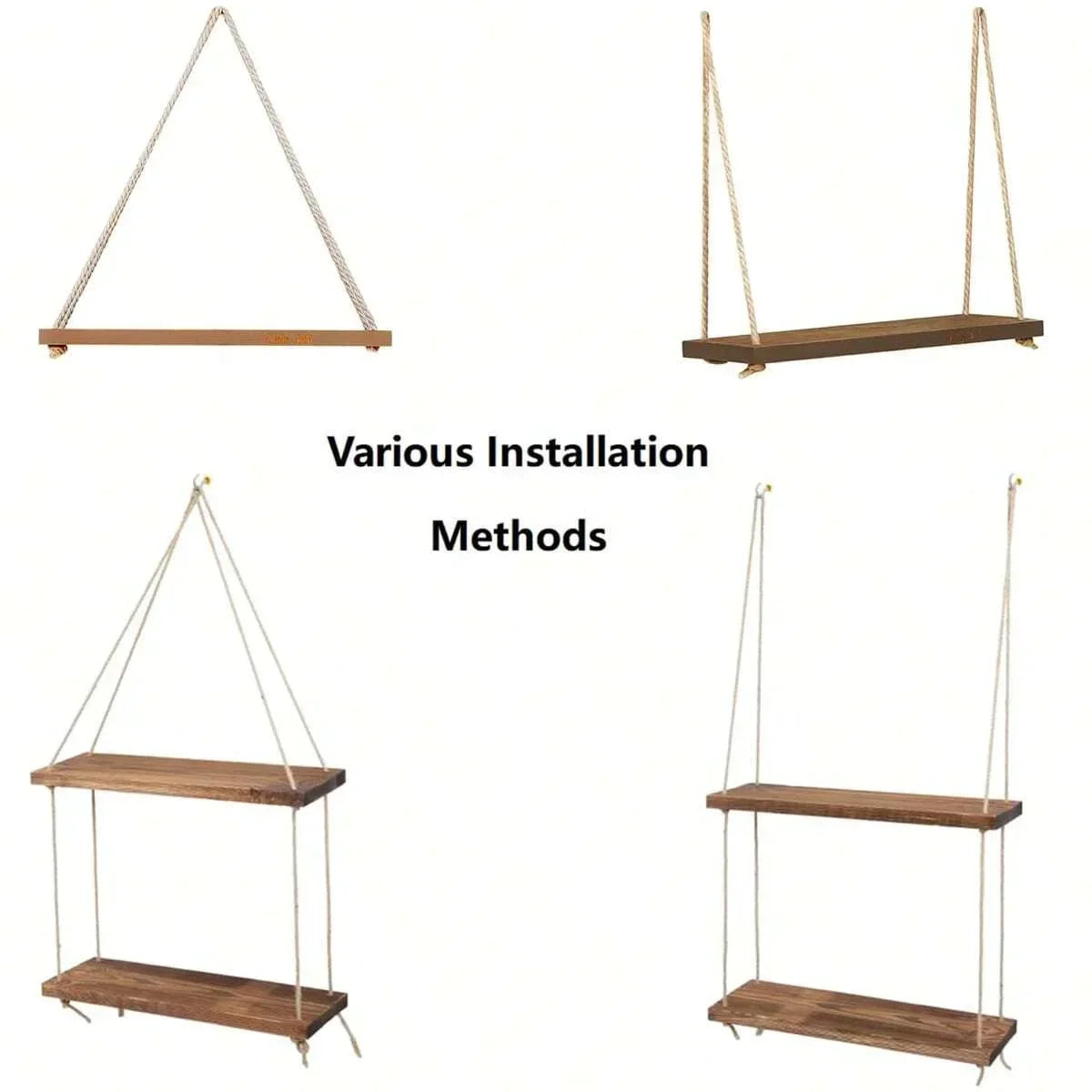 RopeHaven Wooden Wall Shelf