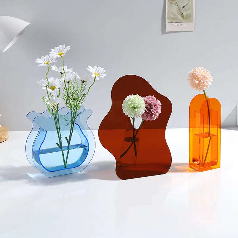 ClearElegance Acrylic Vase & Frame Set