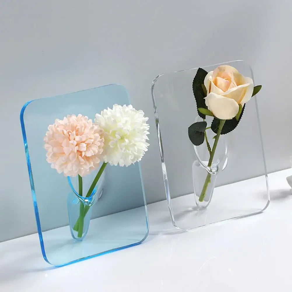 ClearElegance Acrylic Vase & Frame Set
